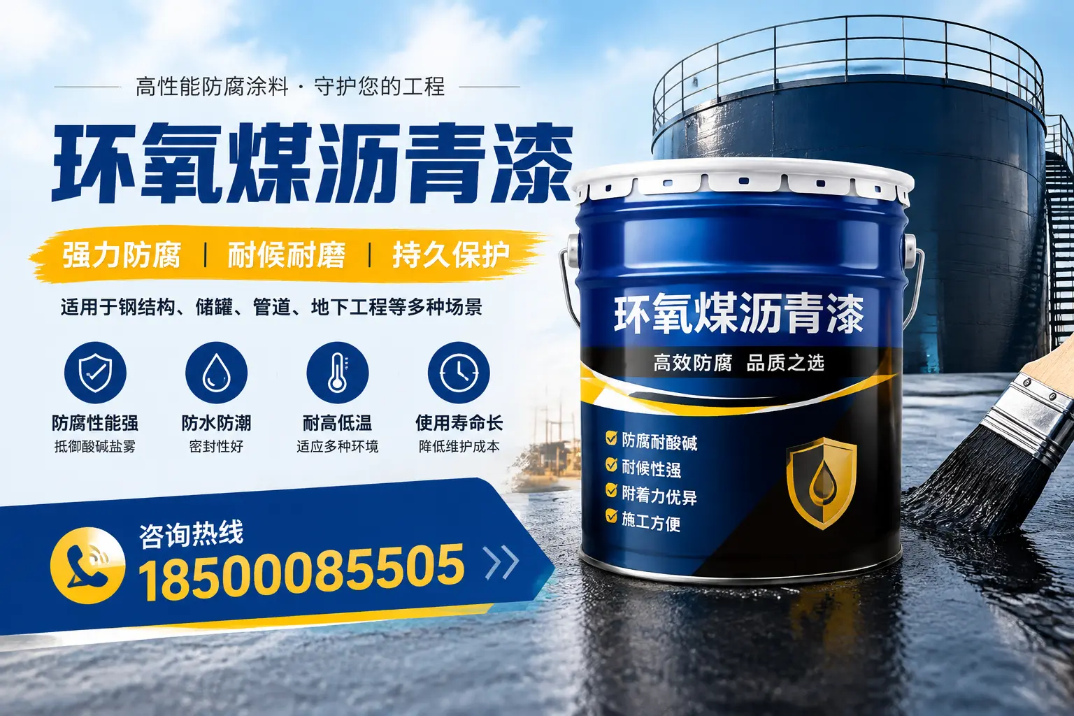 环氧煤沥青漆在工业中的应用，胡杨河企业的选择